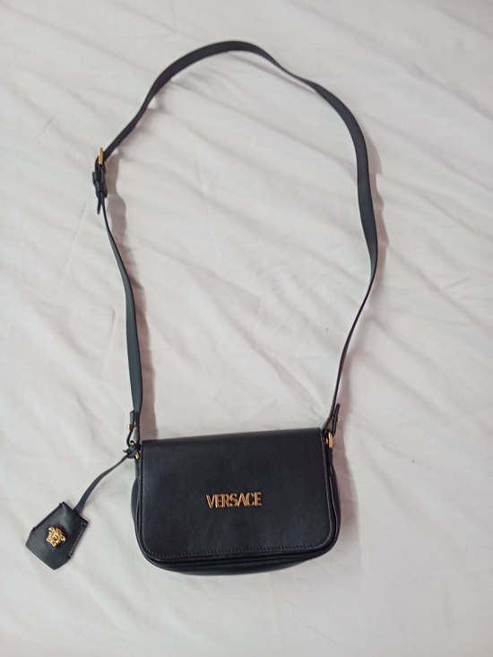 Versace Handbags - Versace Black Leather Crossbody Bag